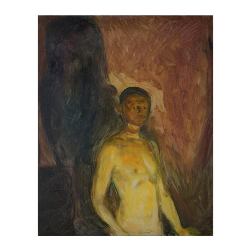Autoportrait en enfer par Edvard Munch - Estampe numérique, H 20 po x l 16 po