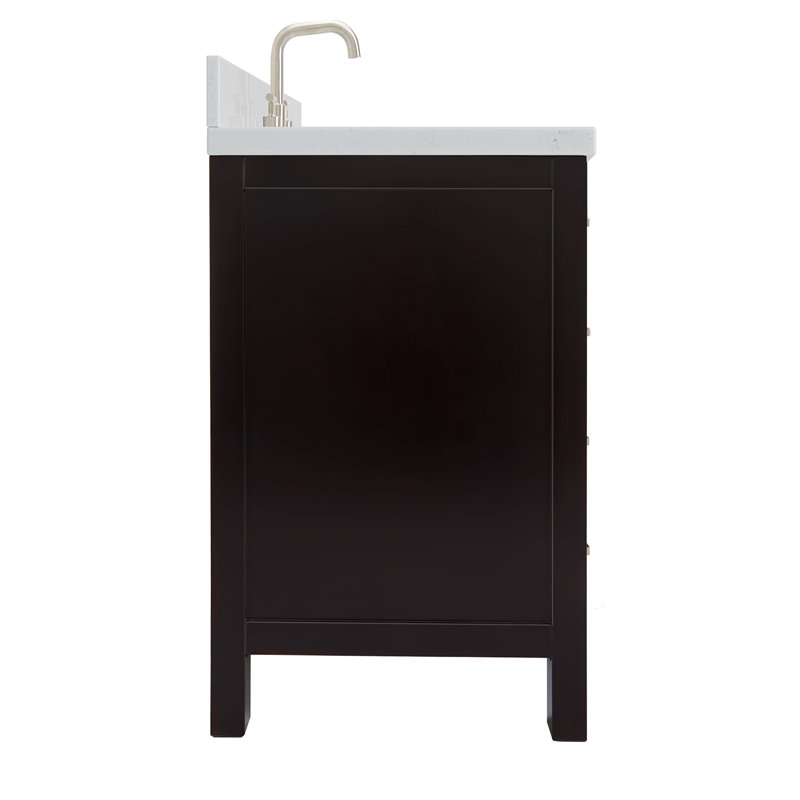  Meuble-lavabo simple 54,25 po avec comptoir, Rectangular, Espresso / nickel brossé