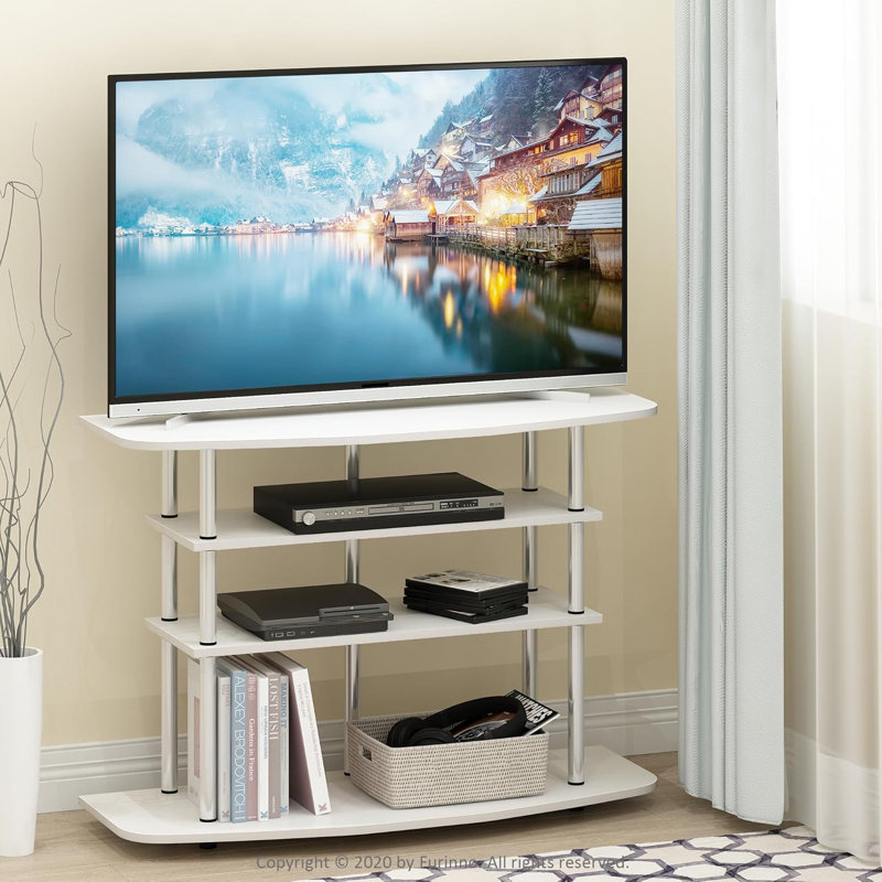  Meuble télé style chêne blanc, Blanc
