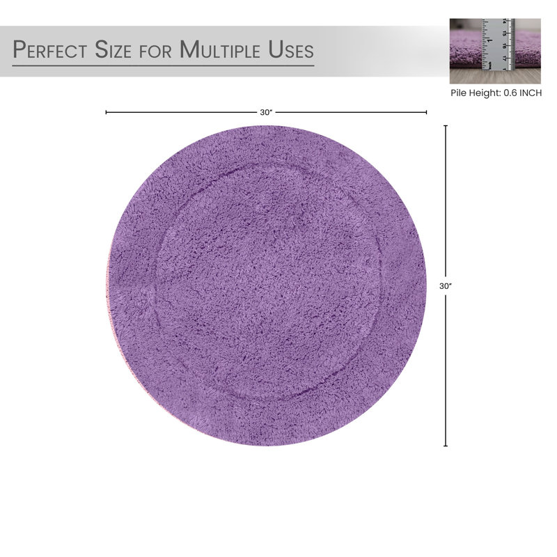 Tapis de salle de bain, Mauve, Rond 30 po