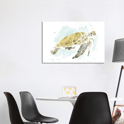 Watercolor Sea Turtle Study I - Wrapped Canvas Print