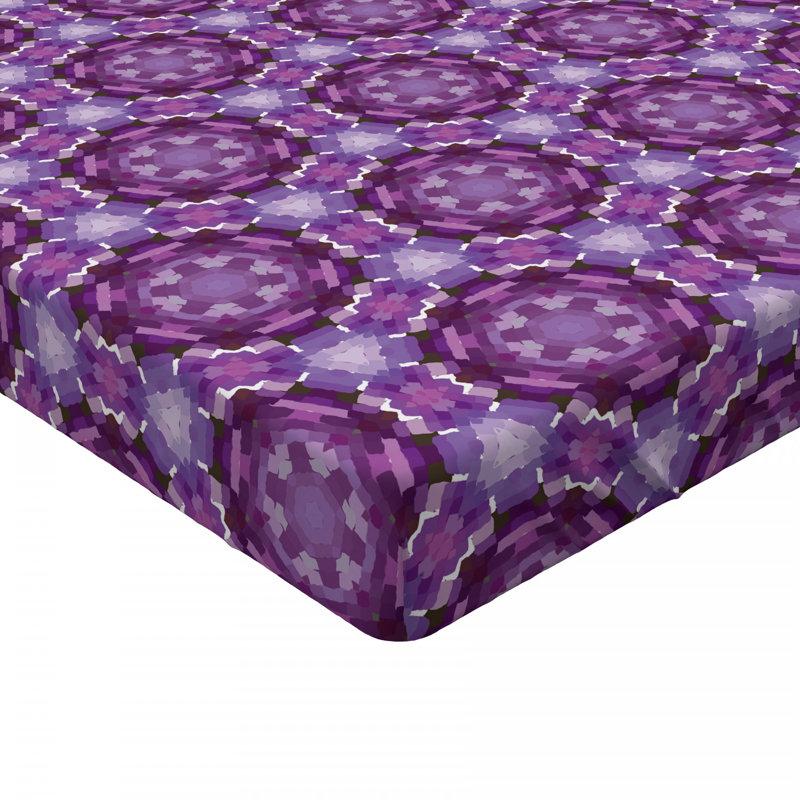 Microfiber Geometric Fitted Sheet, Full Fitted Sheet