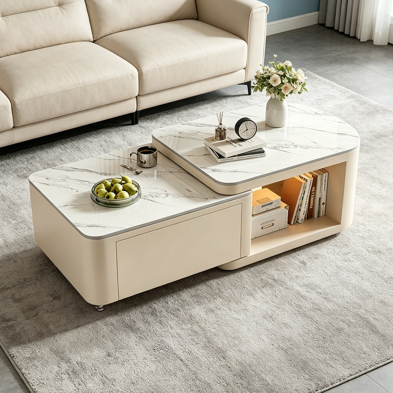 Table basse de luxe French Cream, Cream, White/Gray