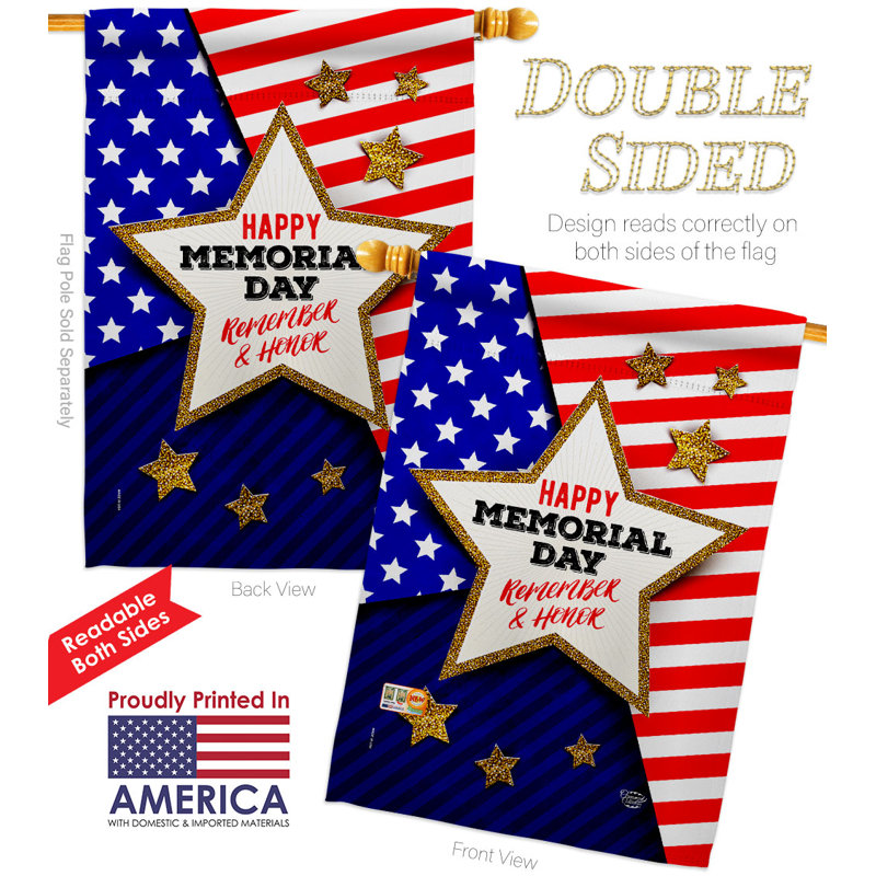 Double Sided Polyester Independence Day, 40" H x 28" W
