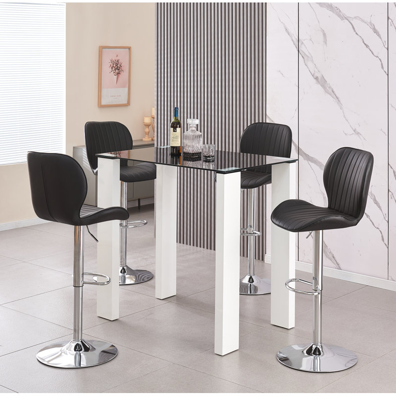Ayveri 4 - Person Dining Set, Black