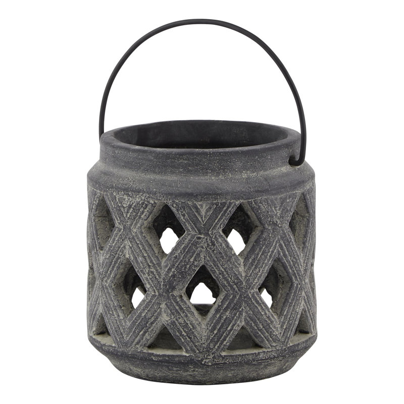 Andrian Ceramic Candle Accessories, 15cm H x 15cm W x 15cm D, Grey