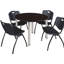Plateau de table Kee, 4 chaises empilables-679235405-679235378-679235382