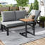 3-seater Outdoor Reclining Garden Sofa Set With Adjustable Backrest-379569932