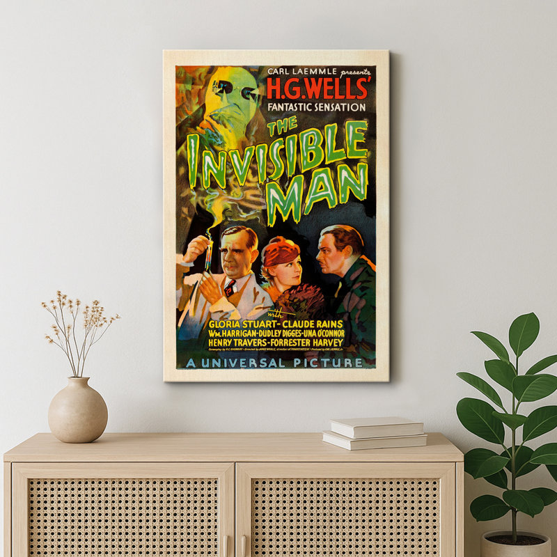 «The Invisible Man Classic Horror Film», affiche d'art de film de science-fiction rétro, impression sur toile encadrée