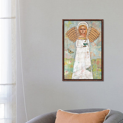 Angel From The Meadow With Bird by Teresa Kogut - Print on Canvas