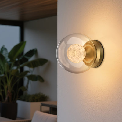 CORE 6.7" LED Glass Globe Modern Wall Light