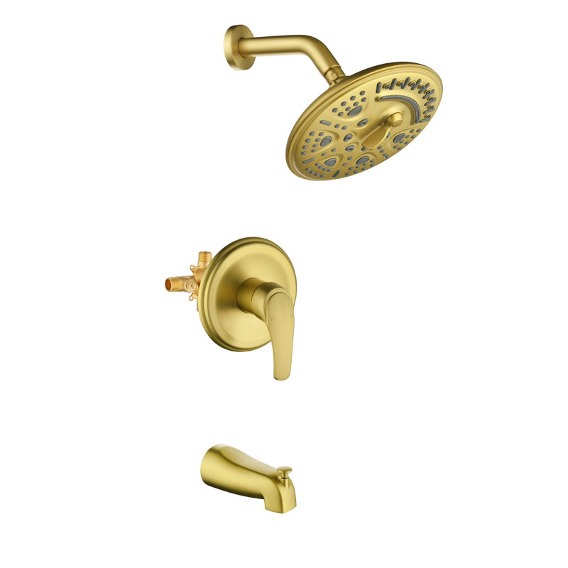 with Rough-in Valve, Brushed Gold