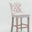 Tabourets de bar rembourrés en velours avec garniture cloutée chromée et pieds en bois (beige, ensemble de 2)-92115745-92115747-92115751