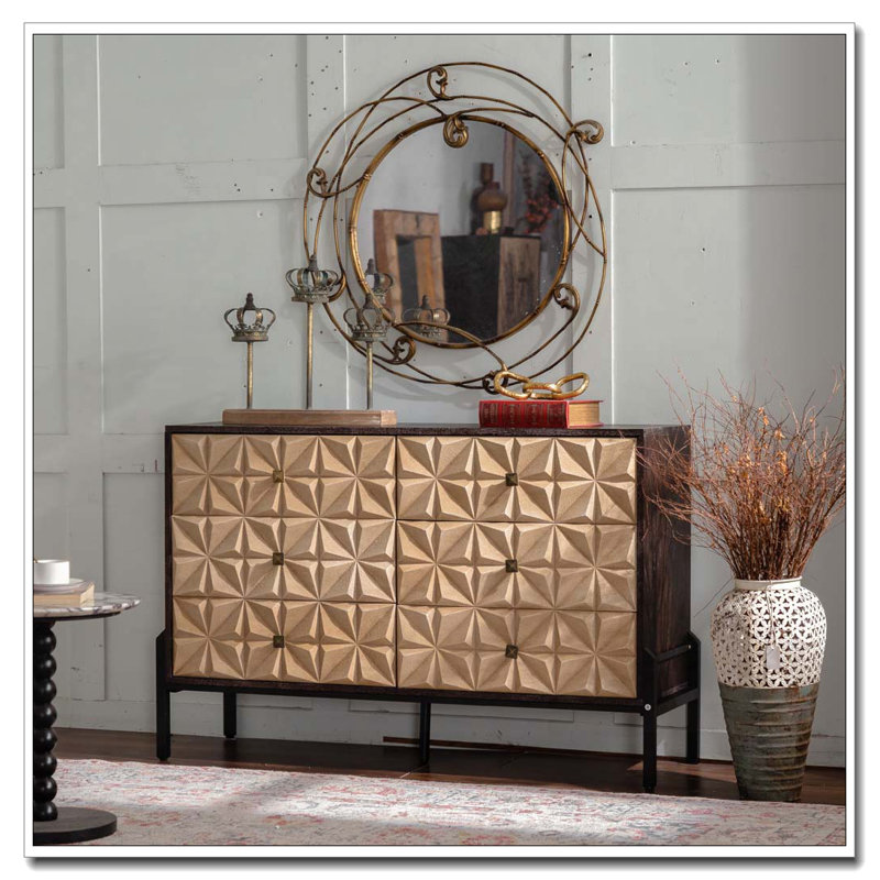 Commode 6 tiroirs en bois massif
