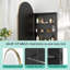 Chazael l 19,7 po l 31,5 po H encadré armoire de pharmacie miroir 3 fixe avec désembueur à DEL, noir-1190994266-1190994269