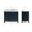 Flynt 43'' Solid Wood Single Bathroom Vanity in Midnight Blue, with 0.75'' Carrara Marble Top, Right Offset, Oval Sink-134279958-134279957-64627219