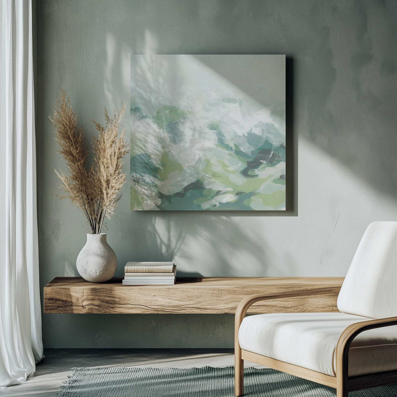 Verdant Rolling Waves I, reproduction d'art sur toile tendue, H 12 po x l 12 po