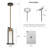 Sandrell 1-Light 12" H Gold/Black Pendant