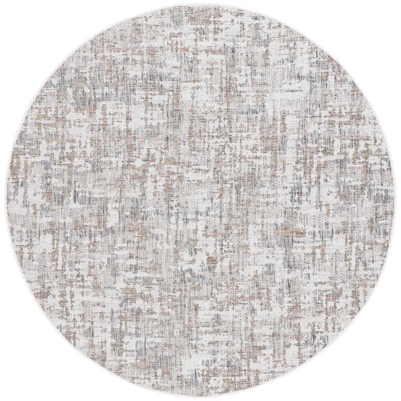 Courtyard Performance Abstract Indoor/Outdoor Area Rug, Round 6'7"