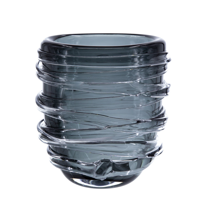 Abels Handmade Glass Table Vase, 6.7" H x 5.9" W x 4.3" D
