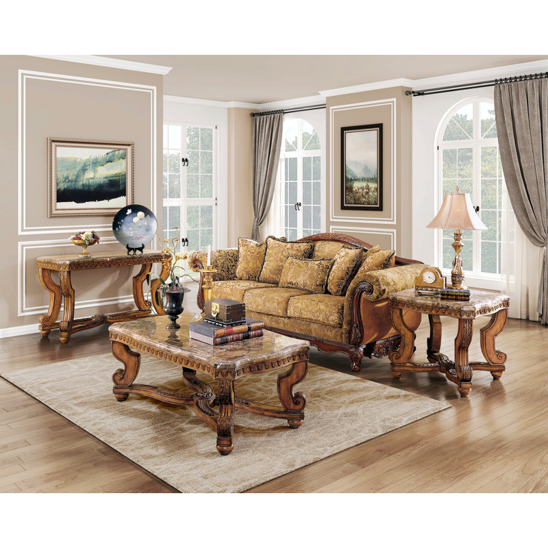 Sacide Marble Top End Table
