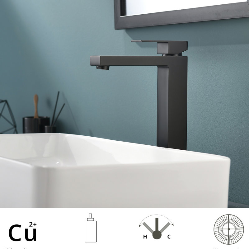 Robinet de lavabo de salle de bain noir mat avec douchette latérale et robinet d'aspect élégant