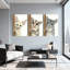 Animaux, fennec, renard à sucre, planeur Chinchilla, ensemble de 3 reproductions d'art sur toile-1247439393