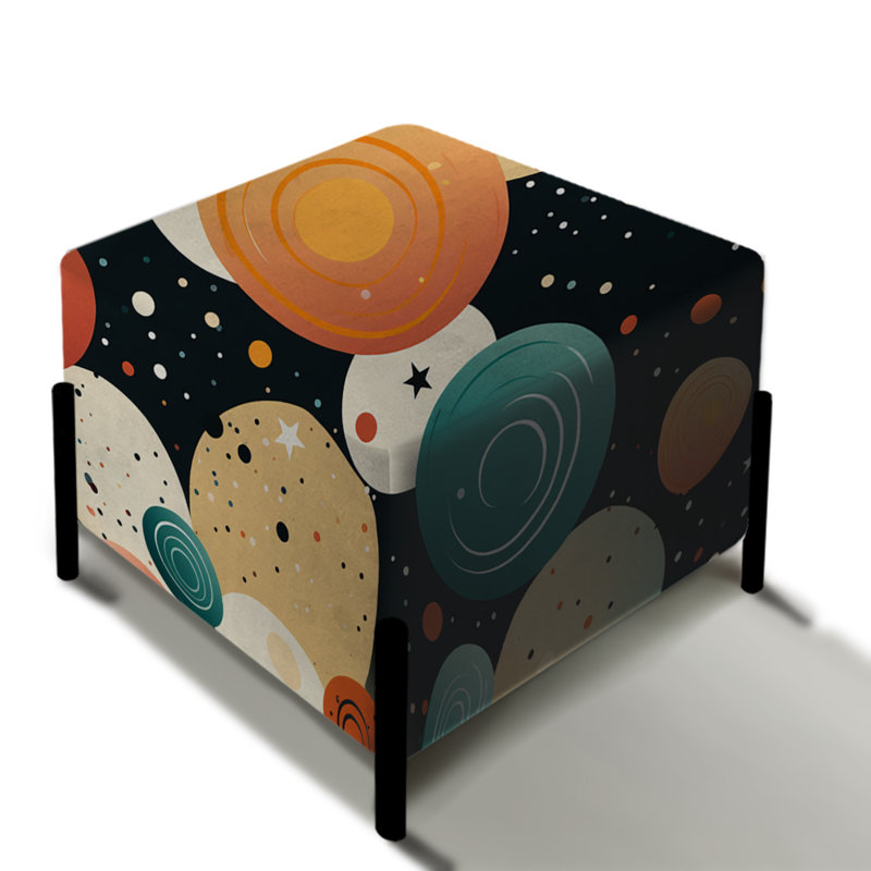 Cosmic Simplicity - Geometric Square Ottoman