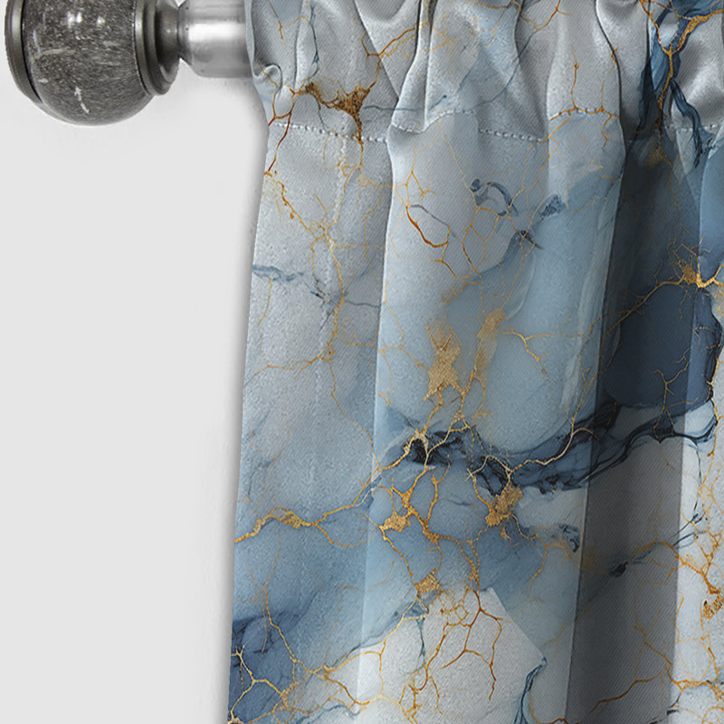 Motif de marbre Serene Elegance - Rideau de marbre abstrait - Rideau de marbre occultant - 1 panneaux, L 52 po x L 90 po