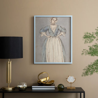 «Vintage Portrait Print», reproduction encadrée Cxx - bois massif