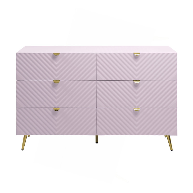 Commode rose à finition ultrabrillante