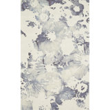 Valverde Abstract Handmade Tufted Wool Indigo Area Rug