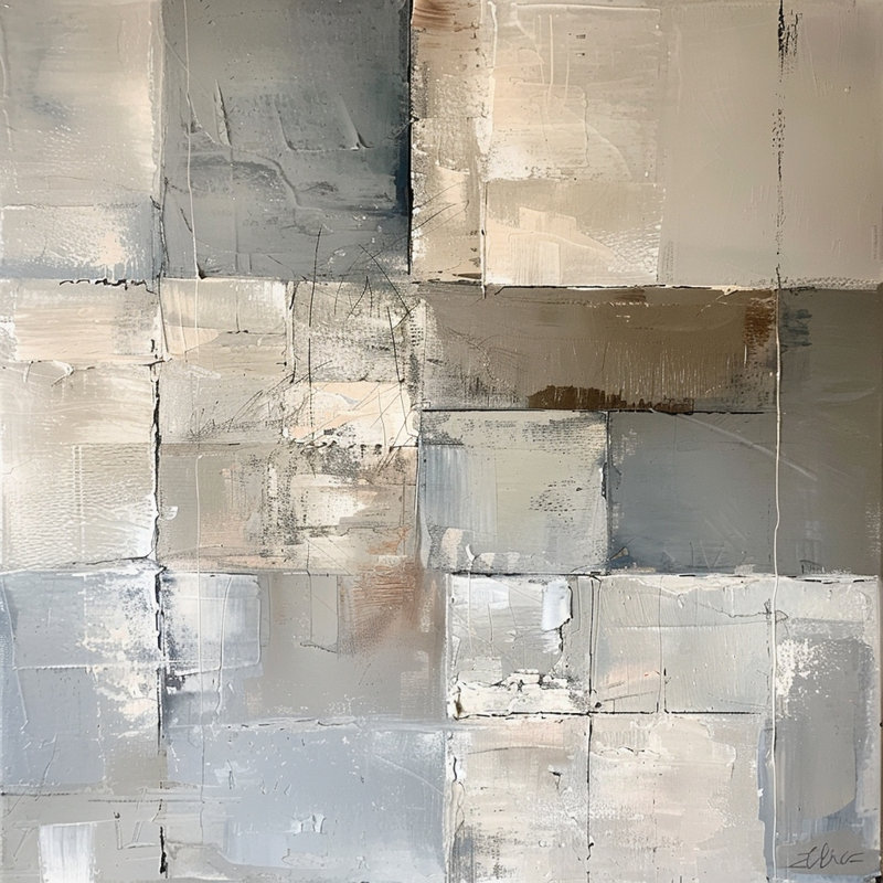 «Clouded Blocks», art mural sur toile tendue, L 12 po x H 12 po x P 1 po