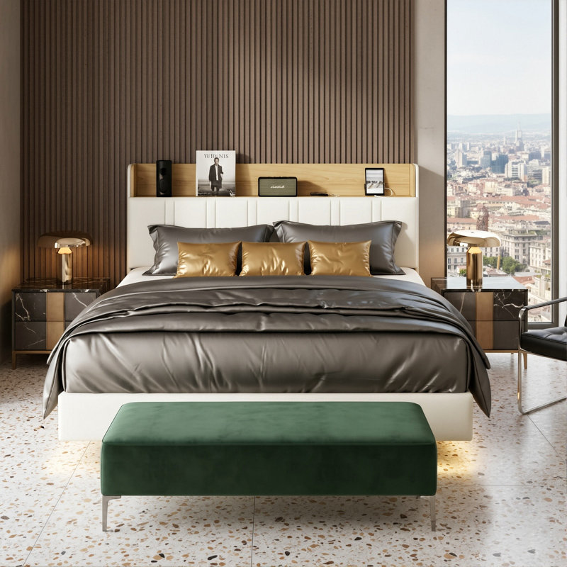 Upholstered Bed, European Double (140 x 200 cm)