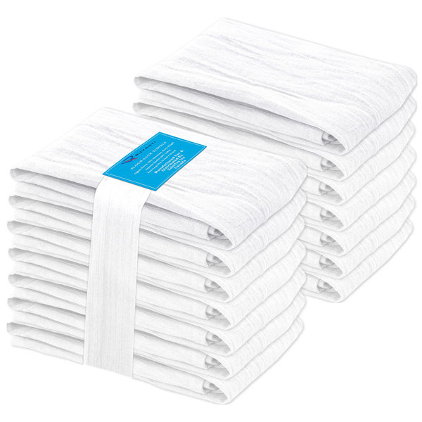 DII Cotton Waffle Terry Dish Towels, 15 x 26 Set of 4, Ultra Absorbent,  Heavy Duty, Drying & Cleaning Kitchen Towels-Aqua