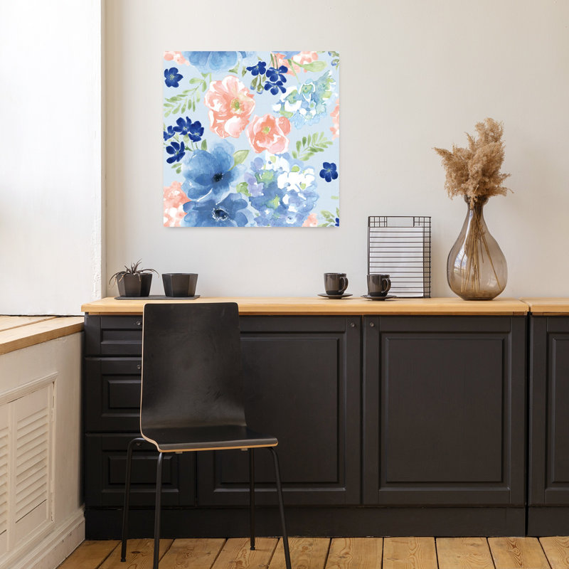 Motif botanique côtier Vb Hydrangea, art côtier, H 18 po x l 18 po