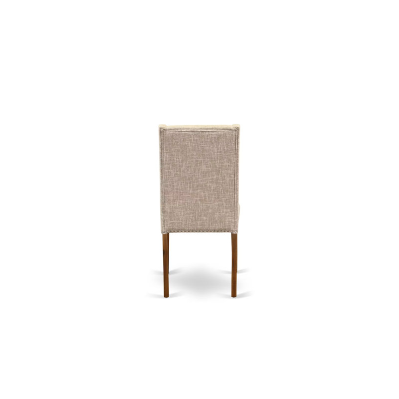 L'ensemble de table de salle à manger 5 pièces pour 4 personnes comprend une table de cuisine rectangulaire avec rallonge amovible et 4 chaises Parsons en tissu brun clair clair, Jacobean