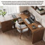 Bureau en L en bois massif avec armoire de rangement-876937608