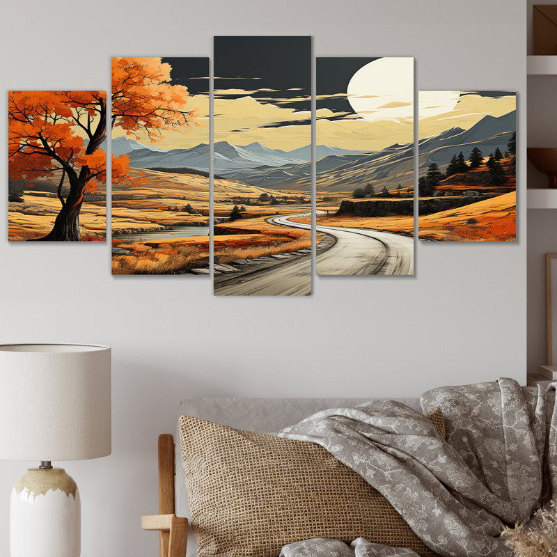 Road Endless Journey - Décoration murale Paysages - 5 panneaux