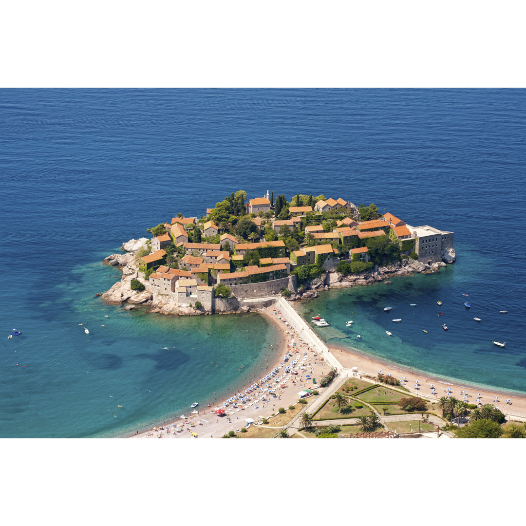 Luftaufnahme Sveti Stefan - Leinwandbild