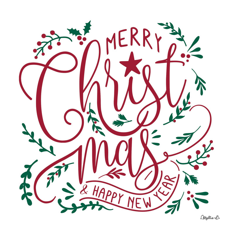 «Merry Christ-mas I» sur toile par Mollie B., H 20 po x l 20 po x P 1,25 po