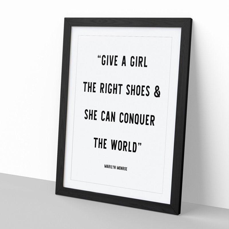 Conquer the World - Picture Frame Typography, 48cm H x 36cm W x 2cm D, Black