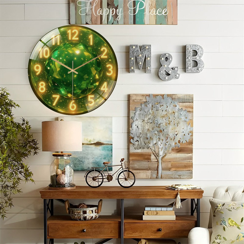 Horloge dorée à chiffres dorés - art moderne 12 po