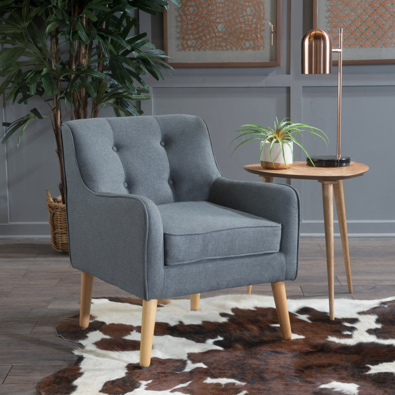Fauteuil Mid-Century, Gris anthracite
