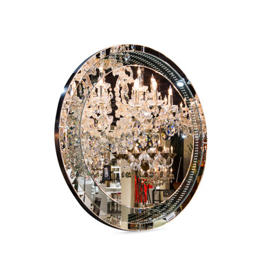 Montreal Flat Glass Beveled Lighted Wall Mirror