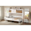 Lit escamotable simple avec station de charge et tiroir, blanc
