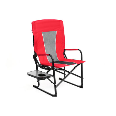 Chaise de camping Red Beach - Récepteurs pliants portables et robustes avec table d'appoint