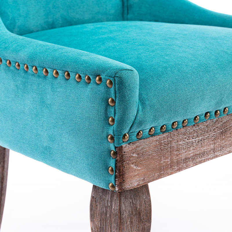 Chaises d'appoint Ultra en tissu épaissi (2) - bleu, pieds en bois massif, chaise de salle à manger de qualité bronze 2, tissu bleu, caractéristique