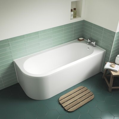 Crescent 1700mm x 725mm Soaking Acrylic Bathtub