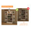 Buffet autoportant à DEL 50 po - Buffet avec 2 portes et tablettes réglables. Blanc pour la cuisine, le salon, la salle à manger. Espace de rangement généreux. Capacité